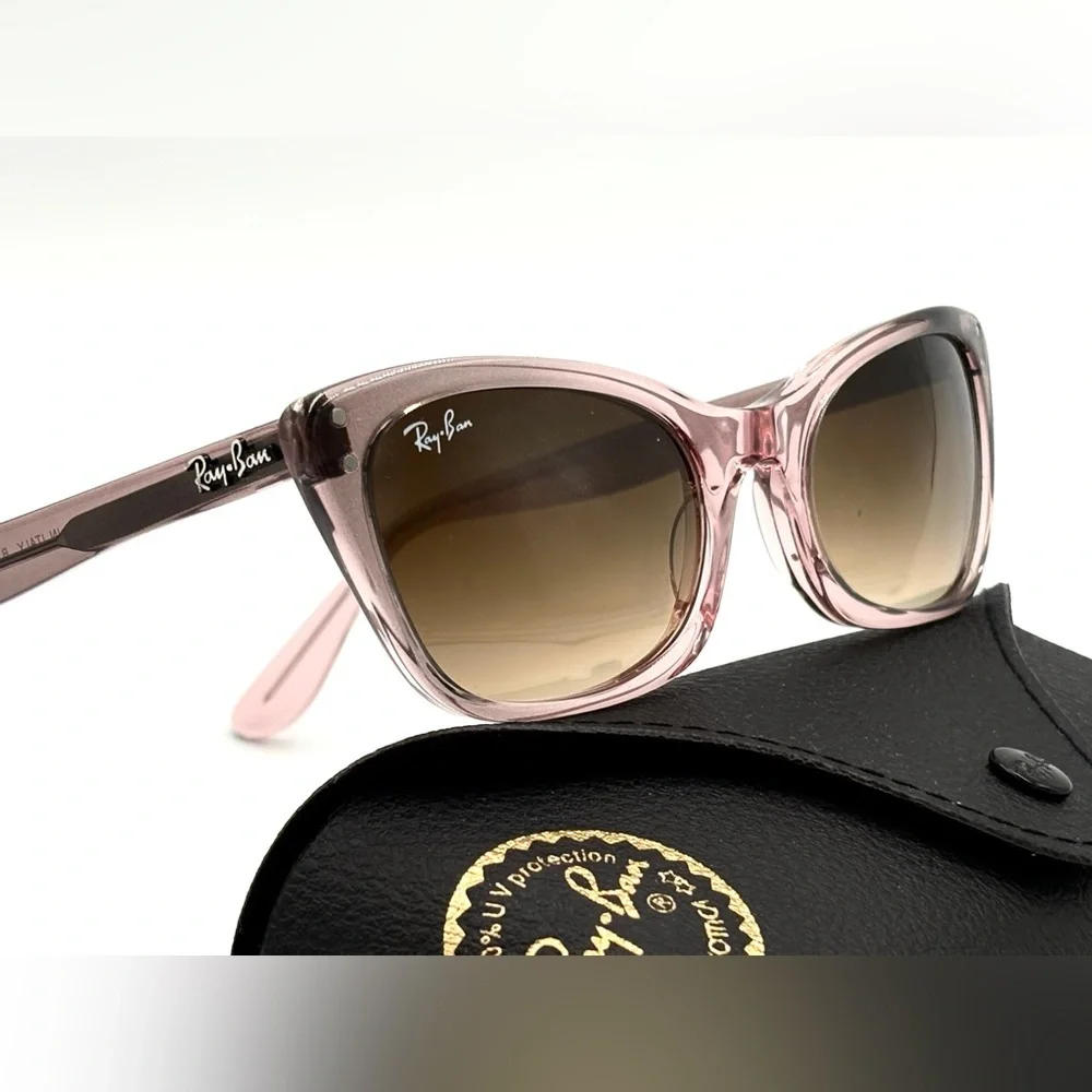 Women’s Cat Eye Sunglasses Lt Pink RB2299 Lady Burbank Ray-Ban Sunglasses 52-20 - Picture 8 of 11
